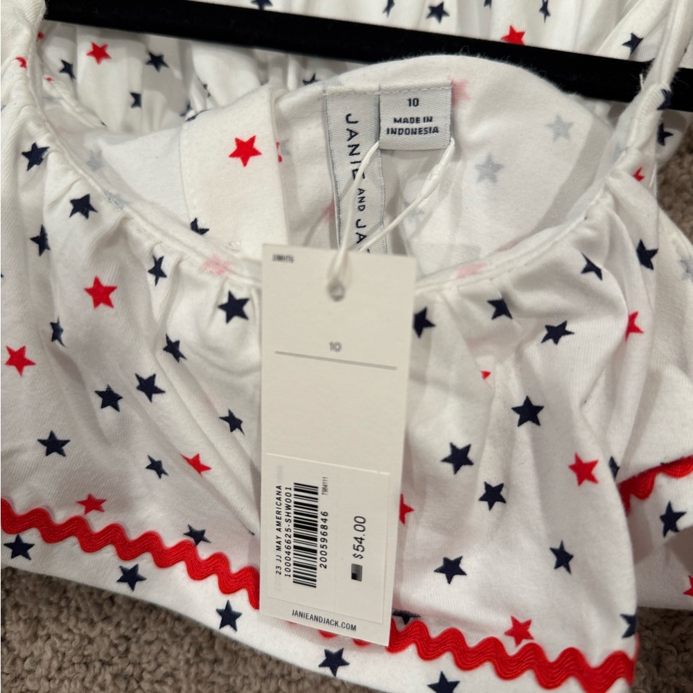 Janie and Jack White Star Print Dress size 10 - Picture 5 of 5